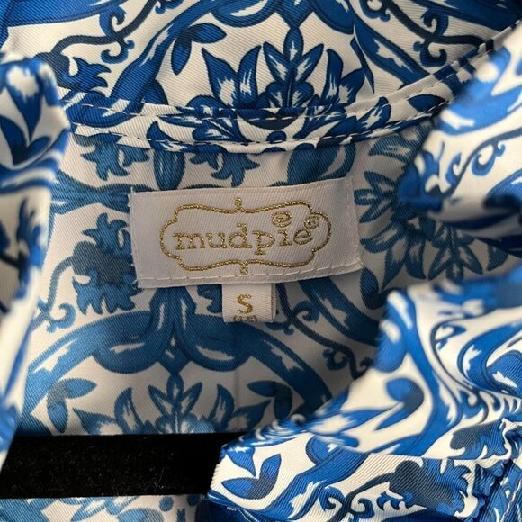 Mud Pie Whitney Sleeveless Tank Royal Blue China Garden Size Small - Picture 4 of 10